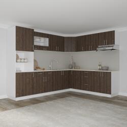 haaus Set Bucatarie Colt Karo V36, Stejar Bronz/Alb, Blat Thermo 28 mm, L 280 x 220 cm (919528)