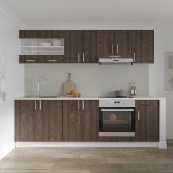 haaus Set Bucatarie Karo V15, Stejar Bronz/Alb, Blat Thermo 28 mm, L 240 cm (919313)