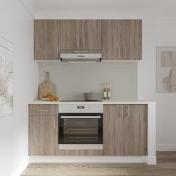 haaus Set Bucatarie Karo V6, Stejar Sonoma Inchis/Alb, Blat Thermo 28 mm, L 160 cm (919580)