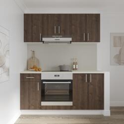 haaus Set Bucatarie Karo V6, Stejar Bronz/Alb, Blat Thermo 28 mm, L 160 cm (919221)