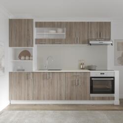 haaus Set Bucatarie Karo V20, Stejar Sonoma Inchis/Alb, Blat Thermo 28 mm, L 260 cm (919726)