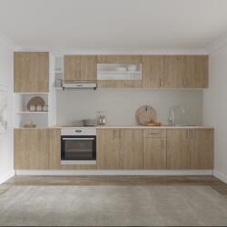 haaus Set Bucatarie Karo V33, Lemn Natural/Alb, Blat Thermo 28 mm, L 340 cm (919139)