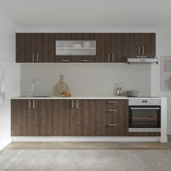 haaus Set Bucatarie Karo V22, Stejar Bronz/Alb, Blat Thermo 28 mm, L 280 cm (919382)