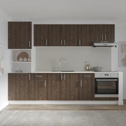 haaus Set Bucatarie Karo V24, Stejar Bronz/Alb, Blat Thermo 28 mm, L 280 cm (919405)