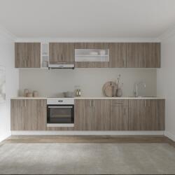 haaus Set Bucatarie Karo V32, Stejar Sonoma Inchis/Alb, Blat Thermo 28 mm, L 340 cm (919849)