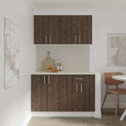 haaus Set Bucatarie Karo V2, Stejar Bronz/Alb, Blat Thermo 28 mm, L 120 cm (919184)