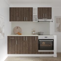 haaus Set Bucatarie Karo V9, Stejar Bronz/Alb, Blat Thermo 28 mm, L 180 cm (919252)