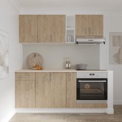 haaus Set Bucatarie Karo V9, Lemn Natural/Alb, Blat Thermo 28 mm, L 180 cm (918897)
