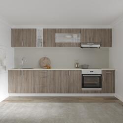 haaus Set Bucatarie Karo V28, Stejar Sonoma Inchis/Alb, Blat Thermo 28 mm, L 320 cm (919801)