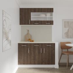 haaus Set Bucatarie Karo V3, Stejar Bronz/Alb, Blat Thermo 28 mm, L 120 cm (919191)
