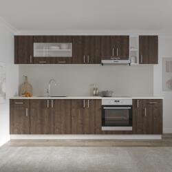 haaus Set Bucatarie Karo V25, Stejar Bronz/Alb, Blat Thermo 28 mm, L 300 cm (919412)