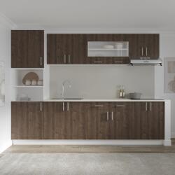 haaus Set Bucatarie Karo V23, Stejar Bronz/Alb, Blat Thermo 28 mm, L 280 cm (919399)