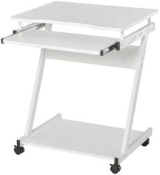 art Birou calculator, pe roti, metal, pal, cu raft tastatura, alb, max 30 kg, 60x48x73 cm GartenVIP DiyLine (AR076644)