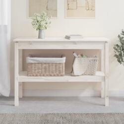 vidaXL Конзолна маса бяла 110x40x75 см борово дърво масив (814300)