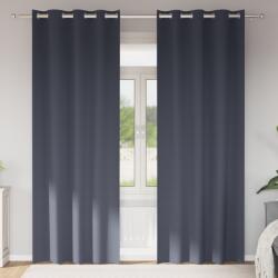 vidaXL Завеси за затъмняване с пръстени 2 бр. Антрацит 225 x 140 см (4107340)