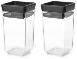 Brabantia Комплект 2 бр. бурканчета за подправки Brabantia Tasty+ Stackable 1008883, 150 мл, Без BPA, Иновативни капачета, Прозрачен/тъмносив (1008883)