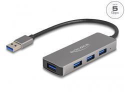 Delock 63171 4 portos USB 3.2 Gen 1 hub USB Type-A csatlakozóval USB Type-A portok az oldalán (63171)