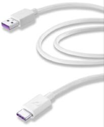 Cellularline Кабел Cellularline - 4593, USB-А/USB-C, 1.2 m, бял (USBDATACSCUSBCW)