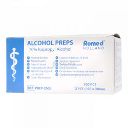 Romed alkoholos törlőkendő 3x6 cm 100 db
