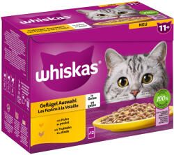 Whiskas 12x85g Whiskas 11+ Senior szárnyasválogatás aszpikban nedves macskatáp
