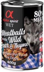 Alpha Spirit 12x400g alpha spirit Dog Meatballs Vaddisznó & kakukkfű nedves kutyatáp