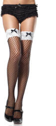 Leg Avenue INDUSTRIAL NET combfix csipke felsőrésszel és masnival fekete/fehér