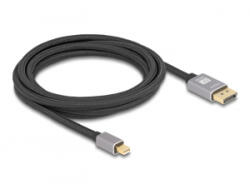 Delock Mini DisplayPort - DisplayPort-kábel 8K 60 Hz 3 m szürke fém retesz nélküli (81093) (81093)