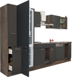 Leziter Yorki Konyhabútor - 300 cm - Tölgy/Antracit (L310YAN-AF)