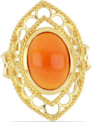  Karneol Gyűrű - Aranyozott Ezüst - 5.73 Karát