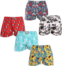 Styx 5PACK férfi bő szárú boxeralsók Styx art klasszikus gumipánt többszínű (5A1476790) XL