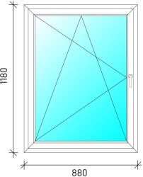  90x120 Bukó-nyíló műanyag ablak