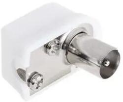  Fehér derékszögű koaxiális TV antenna dugó, IEC 9, 52 mm