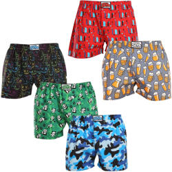 Styx 5PACK férfi bő szárú boxeralsók Styx art klasszikus gumipánt többszínű (5A1379023) XL