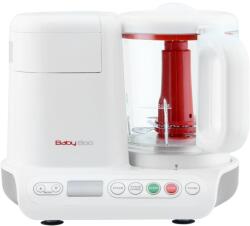 H. Koenig Robot párolt babaétel elkészítéséhez H. Koenig BabyBoo BB80, mixer, 10 előre beállított és automatikus program és egy kézi beállítás, impulzus funkció, 950 ml-es üvegedény, fehér/piros