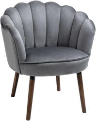Homcom Fotel kagyló alakú háttámlával 66x72x79 cm, Szürke