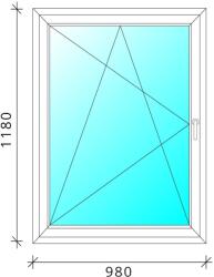  100x120 Bukó-nyíló műanyag ablak