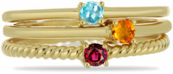  Arannyal Bevont Ezüst Szett Barton Gránáttal és Ural Citrinnel ( Gyűrű ), Y60738/62