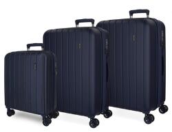 MOVOM Wood Navy Blue, luxus ABS utazótáska készlet, 75cm/65cm/55cm, 5318464