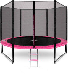 AGA Trambulin külső védőhálóval 305 cm + létra AGA SPORT PRO MRP1010PINK - Rózsaszín (k9964-CO) - pepita