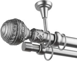 Venetia Dupla Függönyrúd - Fém, Ezüst - 400 cm