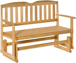 Outsunny 84B-529, Kerti pad karfákkal, 2 személyes, fenyőfa, 132x51x95, 5cm, barna