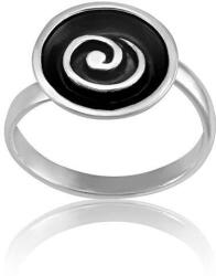  Paros Ezüst Gyűrű - Fekete Csigavonal - 13 mm