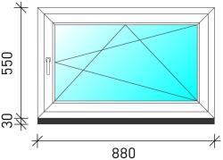  90×60 Bukó-nyíló műanyag ablak