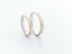  Sárgaarany és fehérarany karikagyűrű pár - pepita - 492 000 Ft