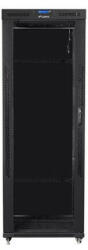 Lanberg FF01-8842-12BL 19" 42U SZÉL: 800mm MÉLY: 800mm MAG: 2097mm LCD lapraszerelt üvegajtós fekete rack szekrény - pepita