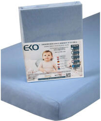 Eko Gumis lepedő Jersey kék 120x60 cm - pepita