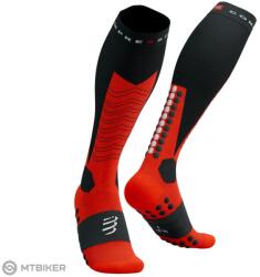 Compressport Sí Hegymászó Teljes térd zokni, fekete/piros (T2 (EU 39 - 41))