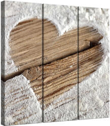  3 részes Vászonkép - Szív alakú fa - 100x90 cm