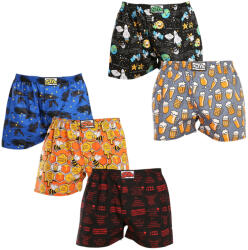 Styx 5PACK férfi bő szárú boxeralsók Styx art klasszikus gumipánt többszínű (5A1376789) L - pepita