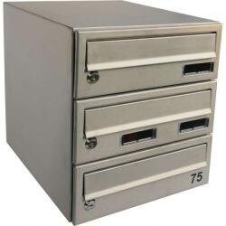  M30 Rozsdamentes Acél Moduláris Postaláda - 6 rekeszes